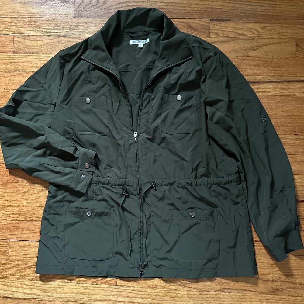 Dark Olive TravelSmith XL Lightweight Travel Jacket